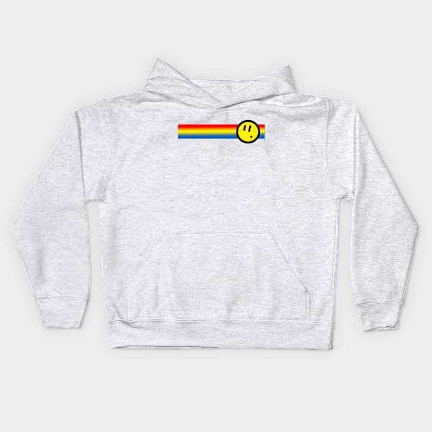 Rainbow Stripe Smiley Kids Hoodie by GarryDeanArt